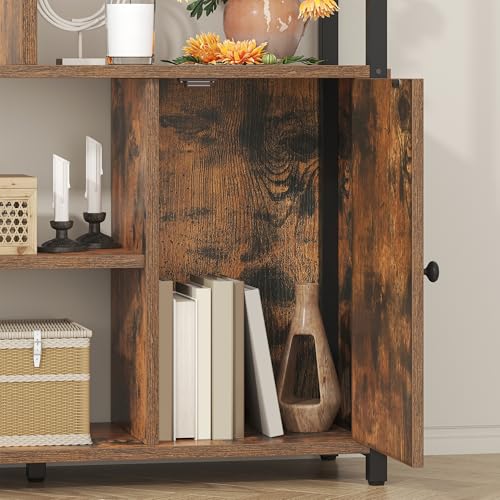 71.1" Tall 6-Tier Bookshelf with Storage Cabinet M3298