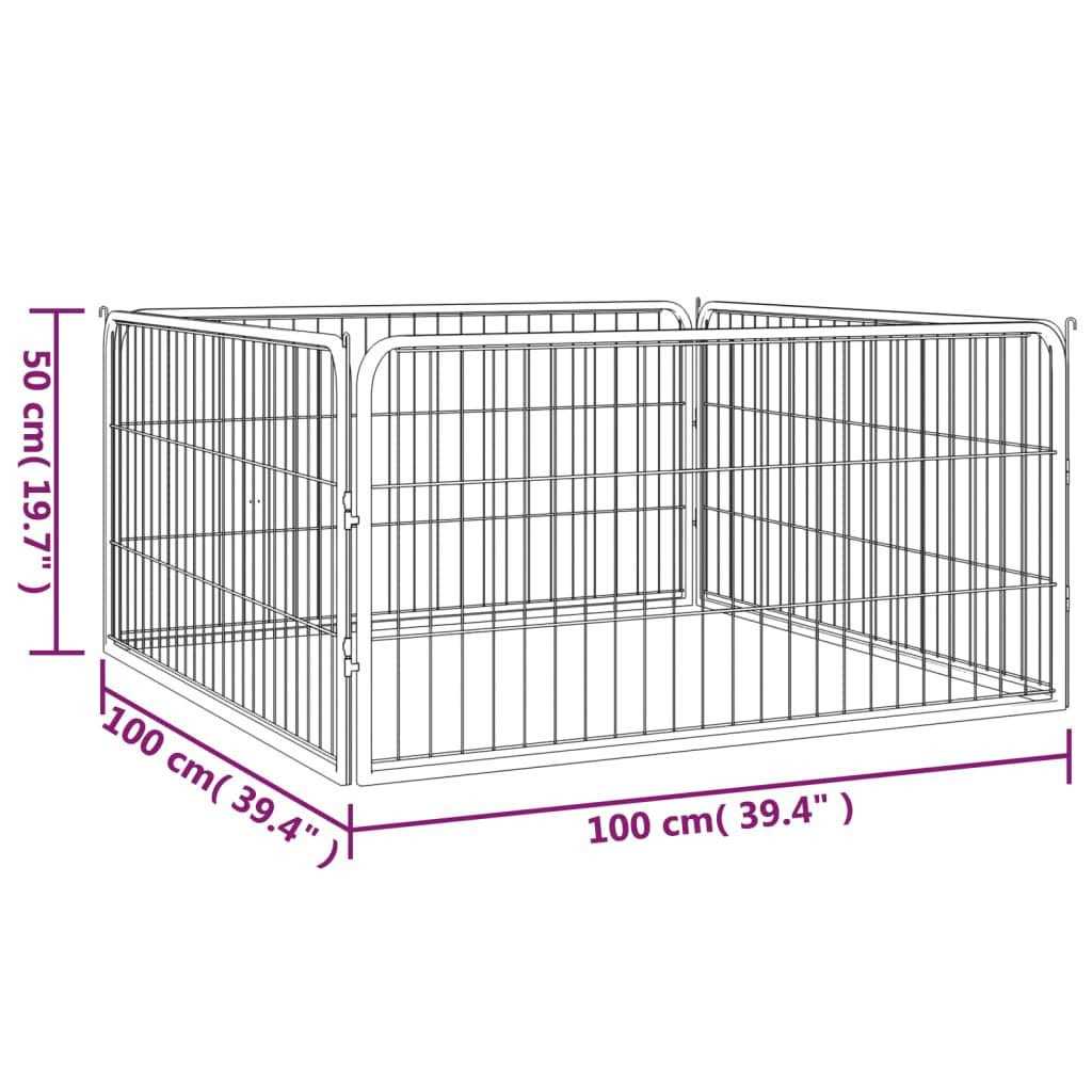 Black 4 Panels Steel Dog Playpen T156