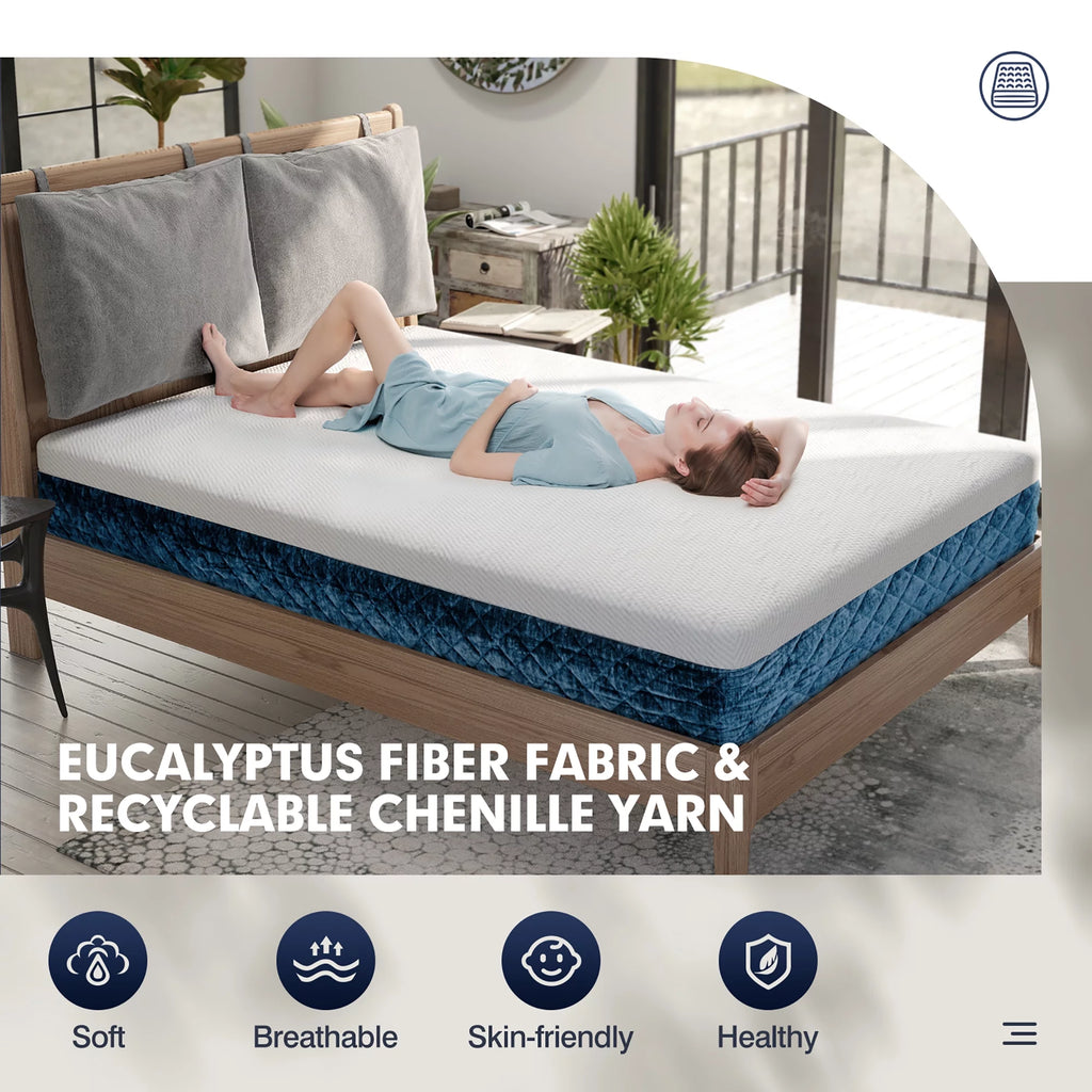 10'' Plush Gel Memory Foam Hybrid Mattress Full F605