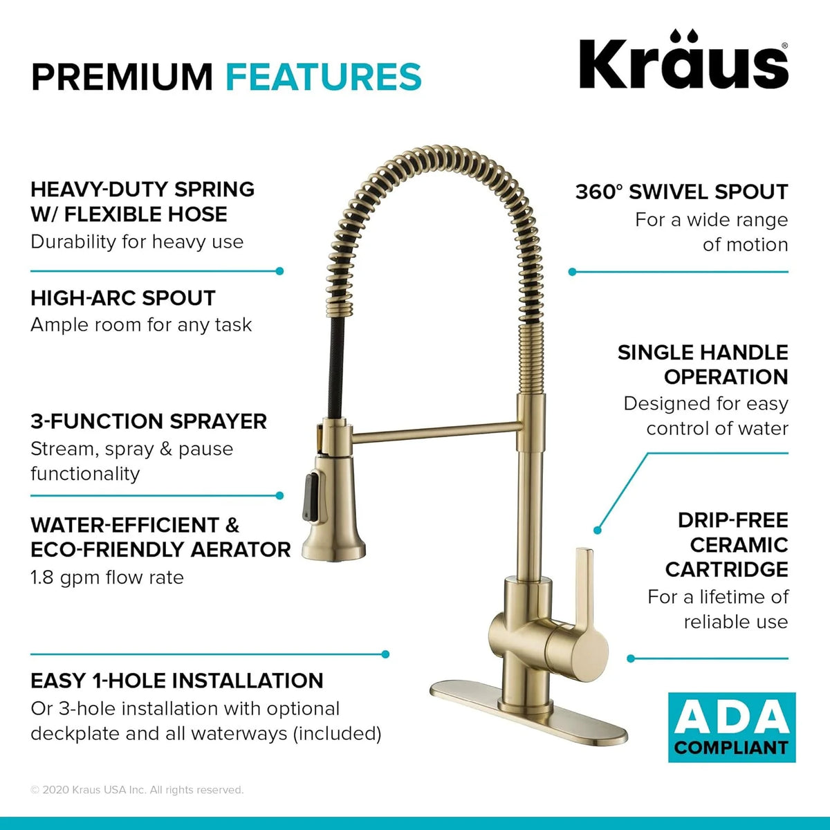 Antique Champagne Bronze Kitchen Faucet B935257