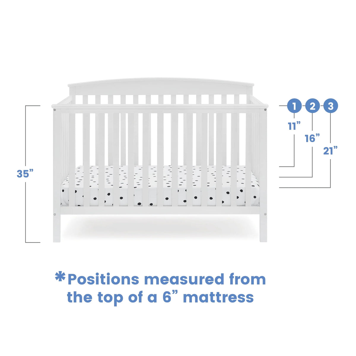 6-in-1 Convertible Baby Crib F988666