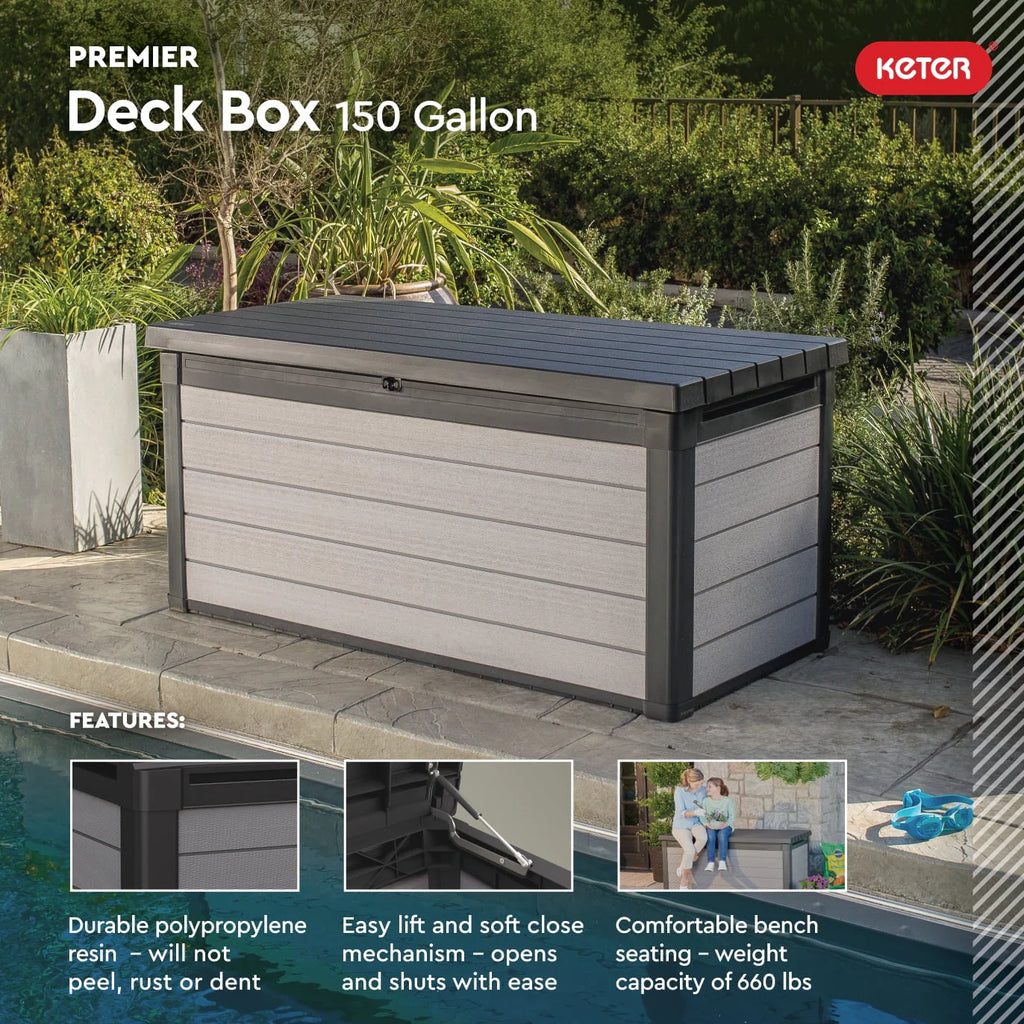 150 Gallon Wood and Resin Deck Box Z302