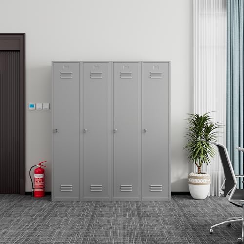 71" Tall Grey Steel Lockable Metal Locker J7585