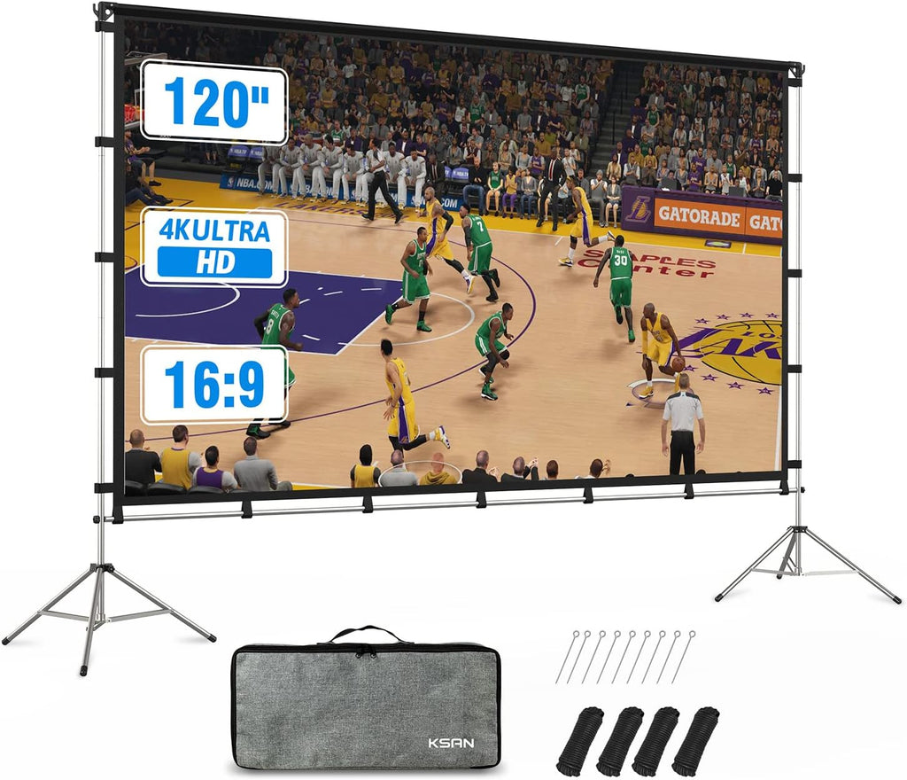 120 Inch Portable Double Sided Projector Screen with Stand A881