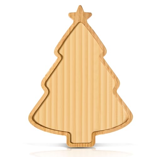 Wooden Christmas Tree Serving Tray Q251