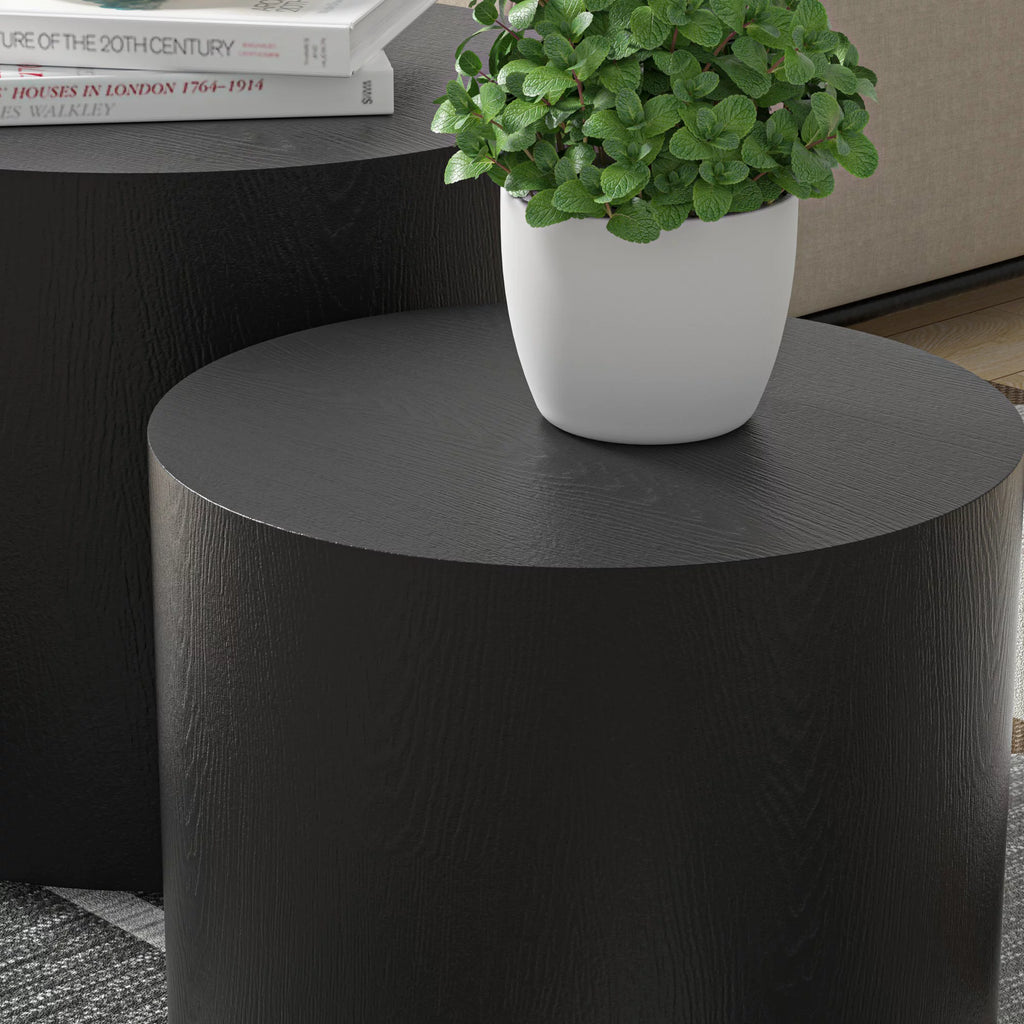 Black Oak Veneer Nesting Table Set of 2 S42364