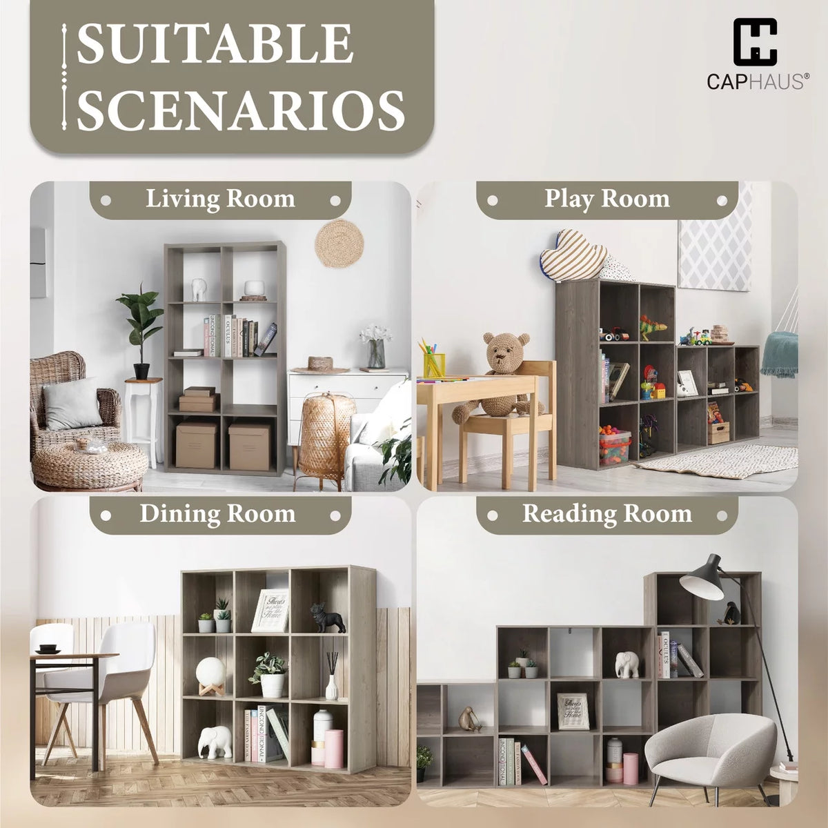 11-Inch Cube Storage Organizer Shelf with Back H5748