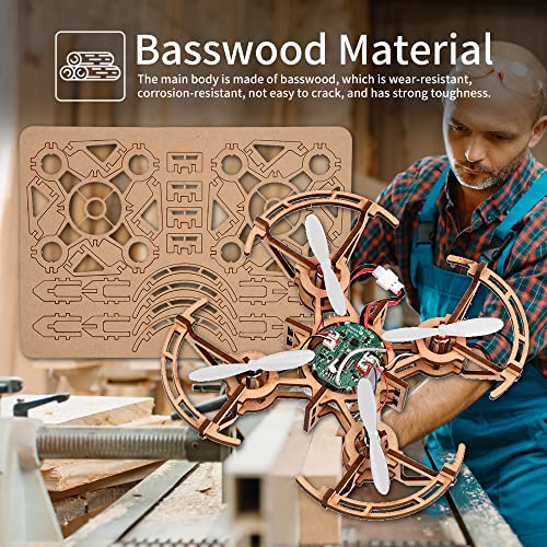 Mini Wooden Drone RC Quadcopter Building Kits E507402