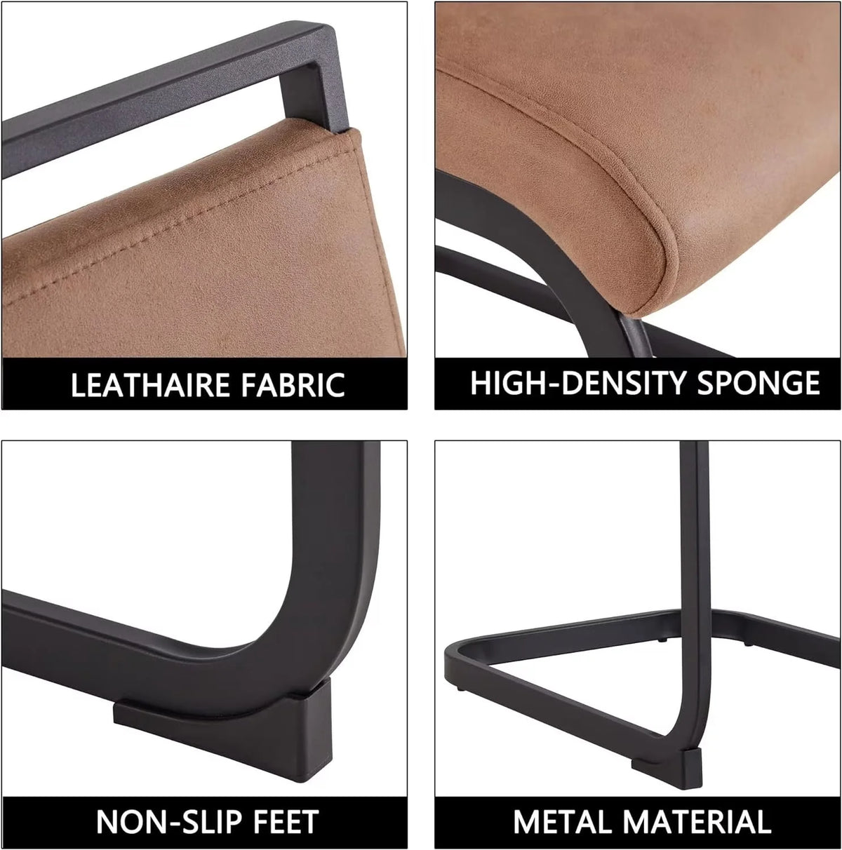 Soft Fabric Dining Chairs Set of 6 with Padded Seat B725237