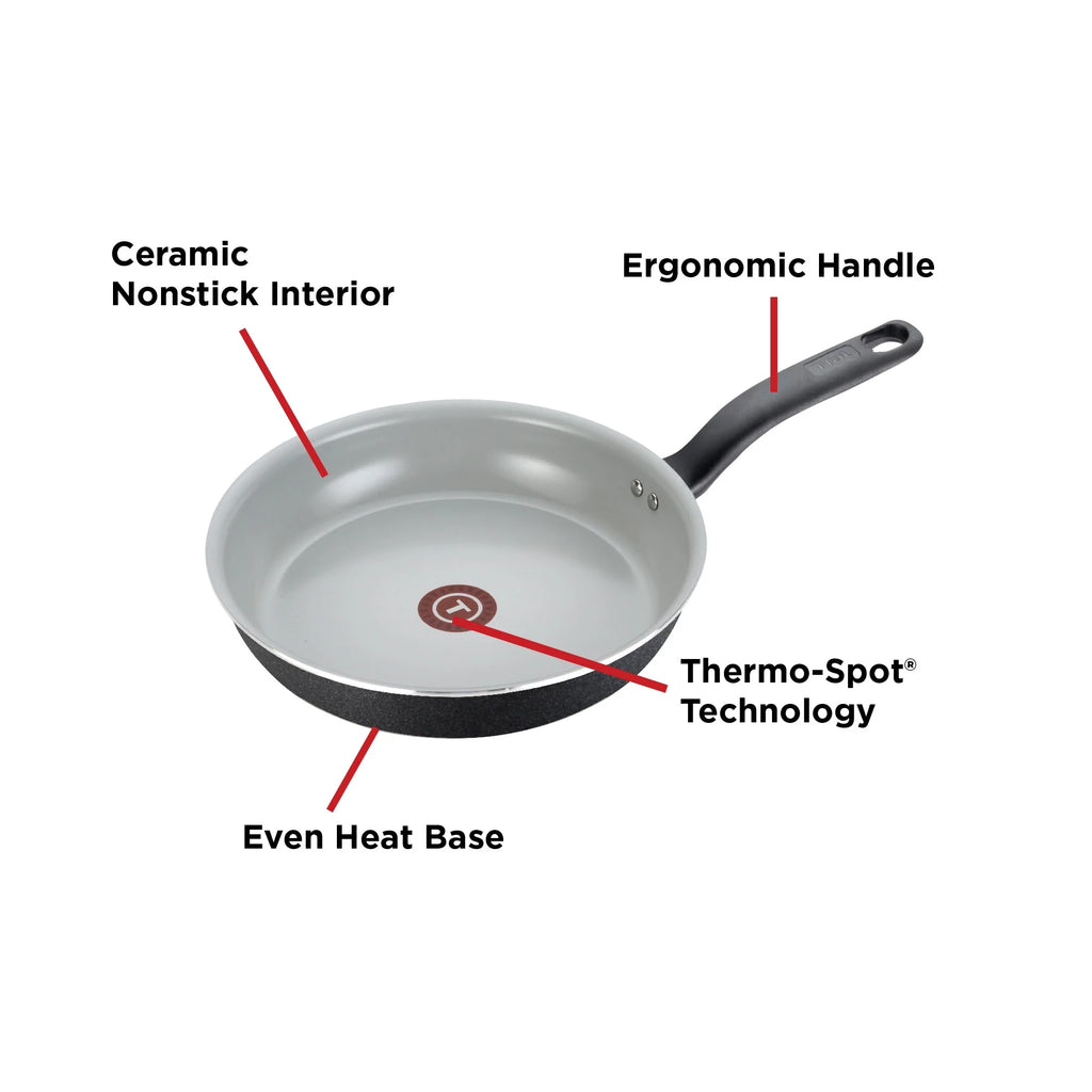 Ceramic Cookware 14 Piece Set Black U923894