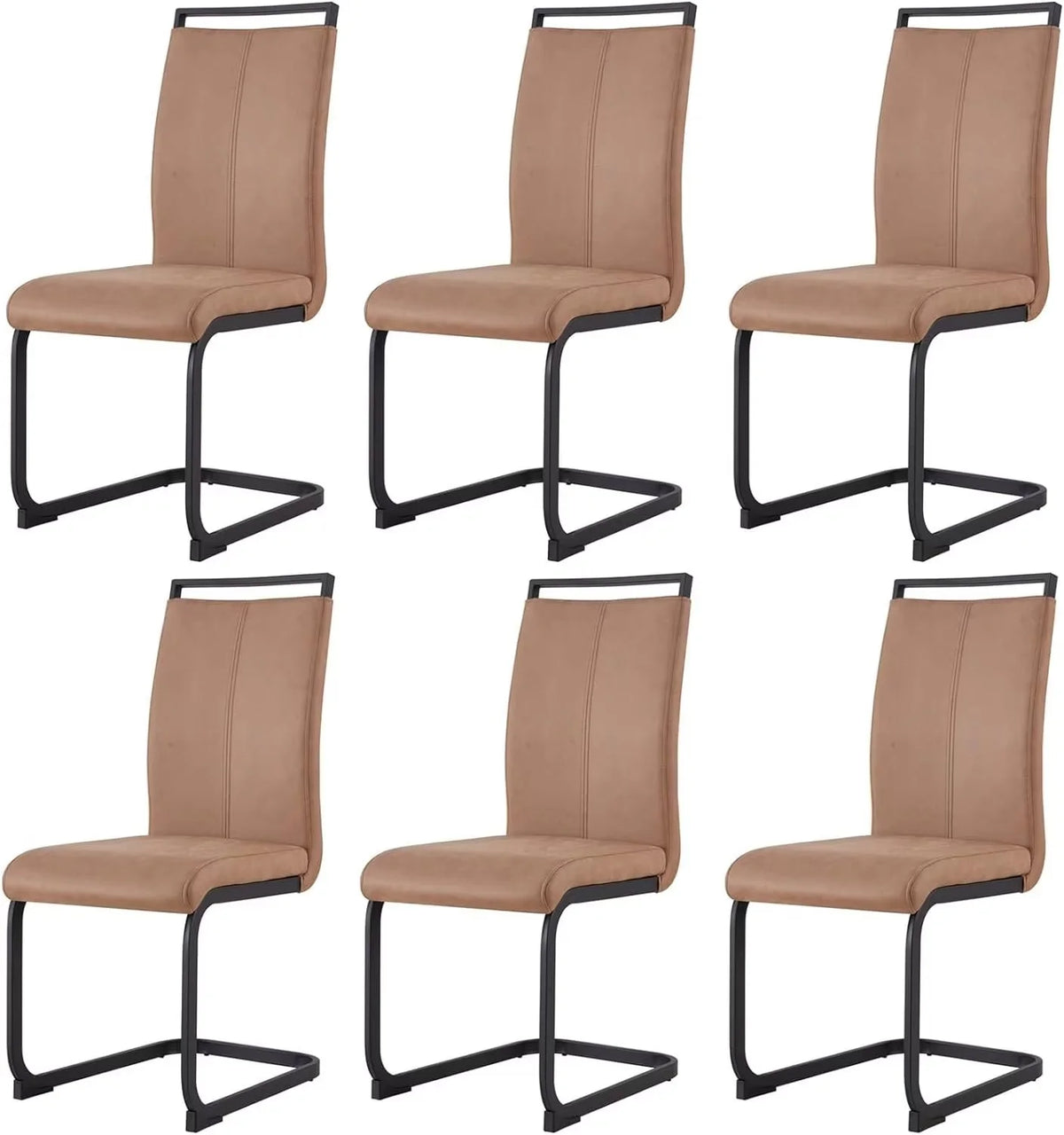 Soft Fabric Dining Chairs Set of 6 with Padded Seat B725237