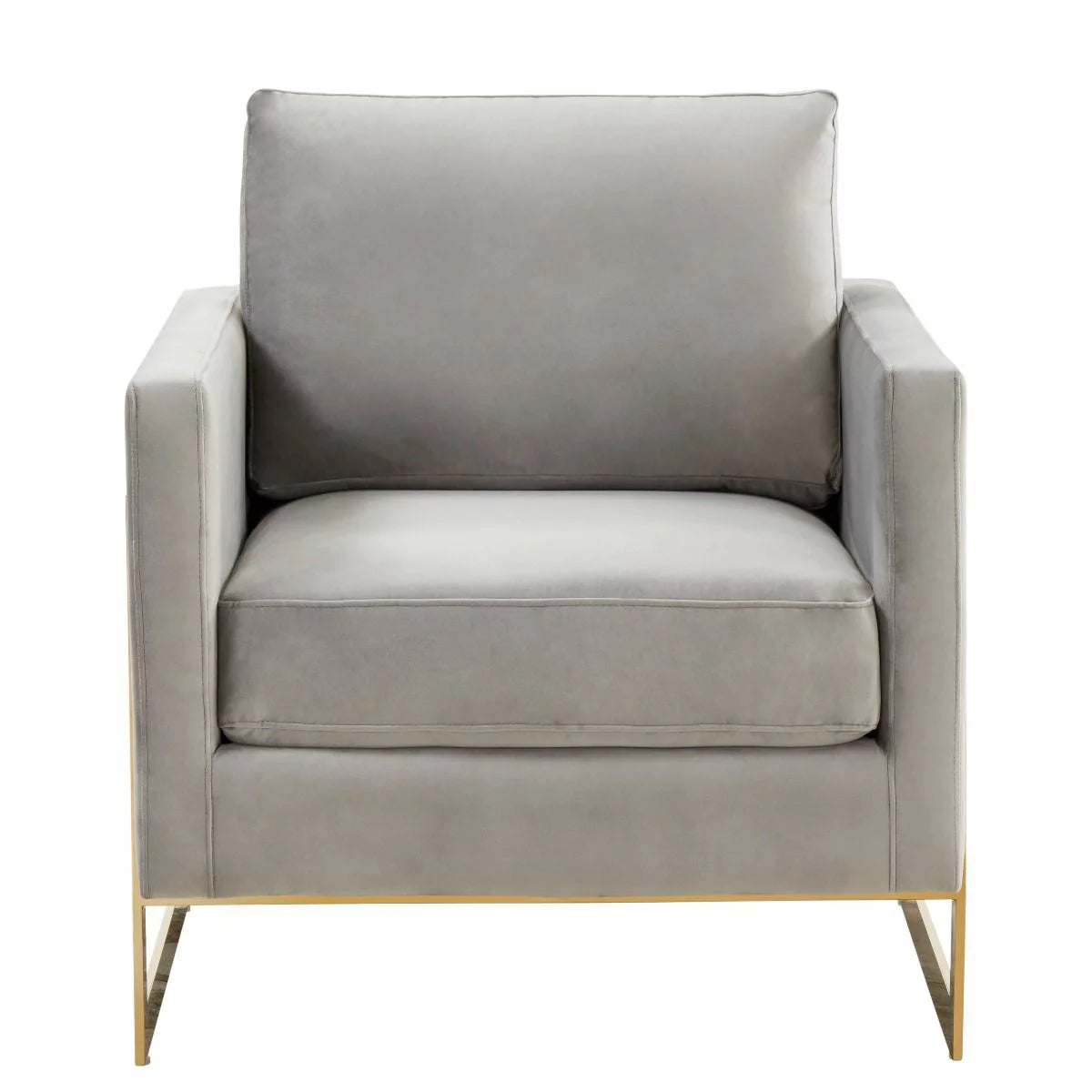 Light Gray Velvet Accent Chair Armchair D1877