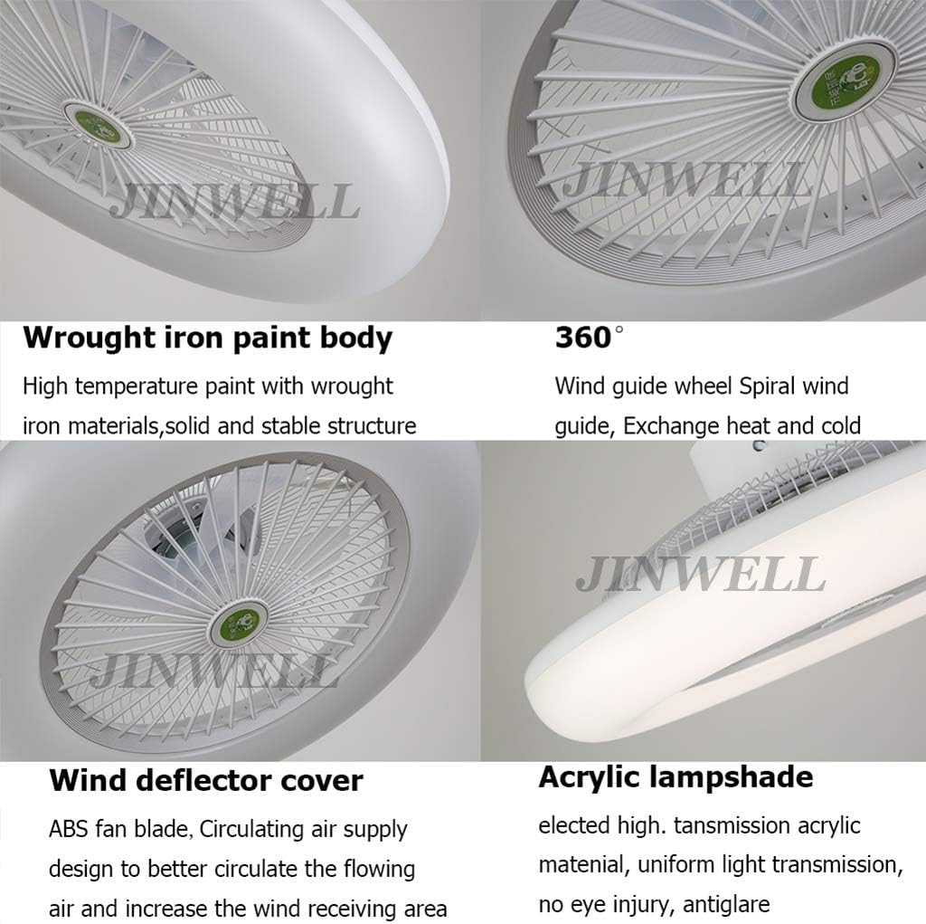 White 22 In Enclosed Ceiling Fan With Lights J761