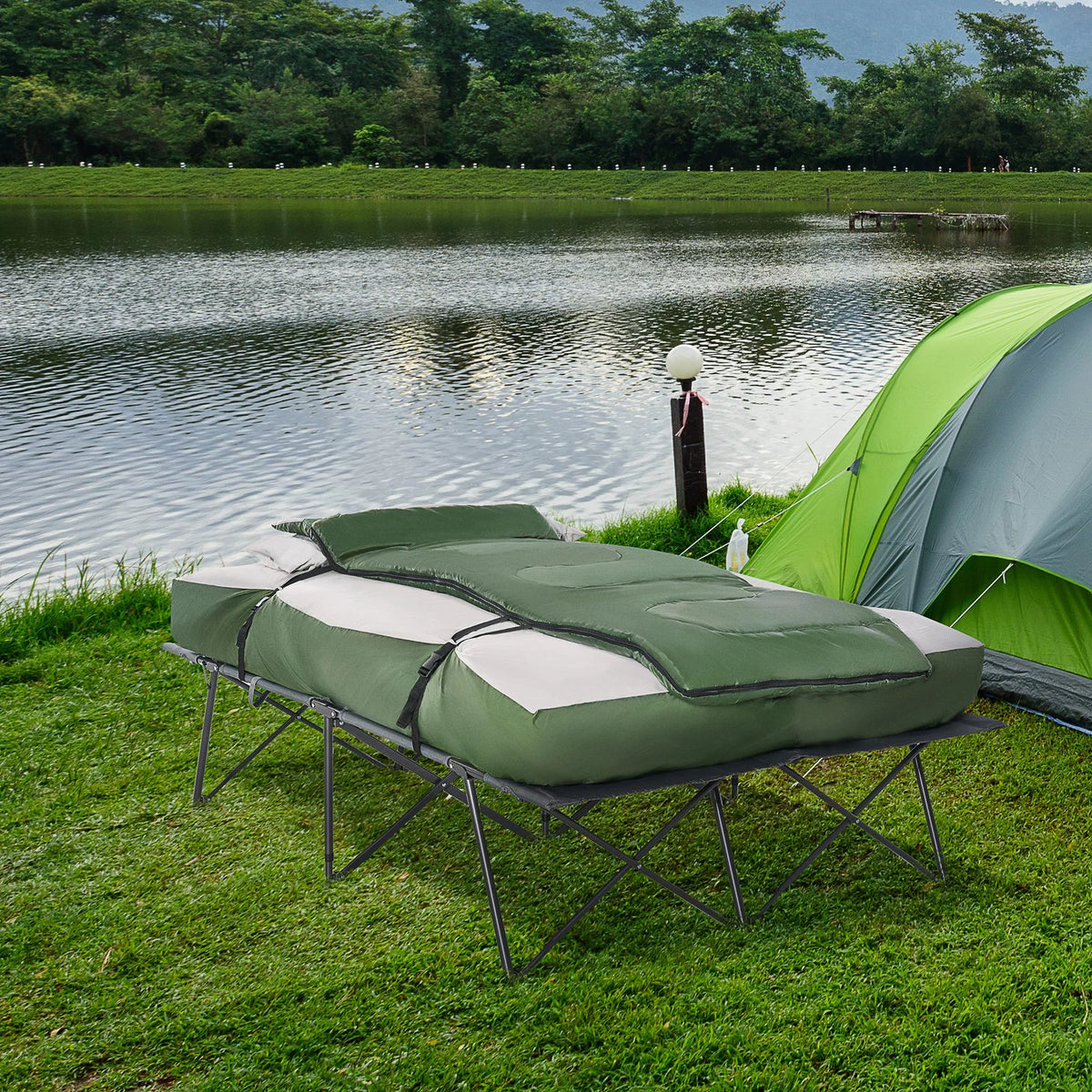 Folding Camping Cot Set with Sleeping Bag and Carry Bag K64833