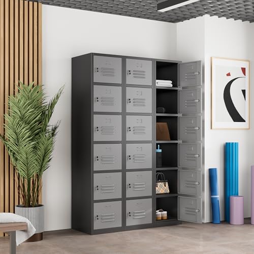 71" Tall Grey Steel Lockable Metal Locker J7585
