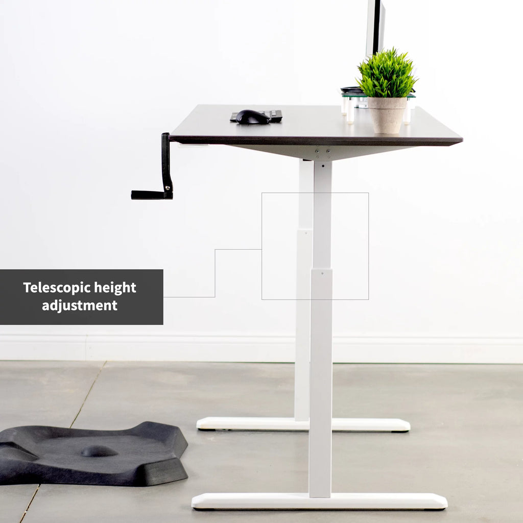 White Manual Height Adjustable Stand Up Desk Frame J69903