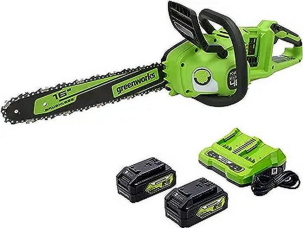 48V 16-inch Brushless Chainsaw with 4Ah Batteries and Dual Port Charger E359124