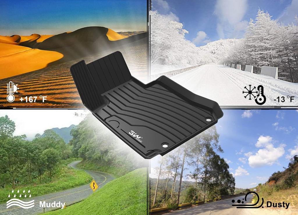 TPE All Weather Floor Mats Black Full Set W67884