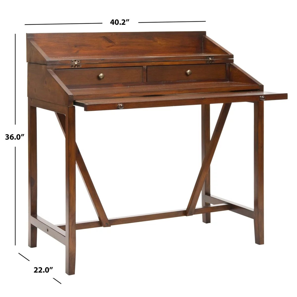 Writing Desk With Pull-Out Table Teak A646975