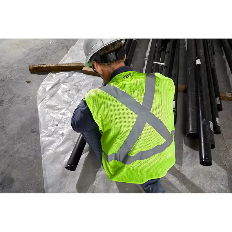 Yellow Class 2 High Visibility Safety Vest with 10 Pockets 12-Pack P884021