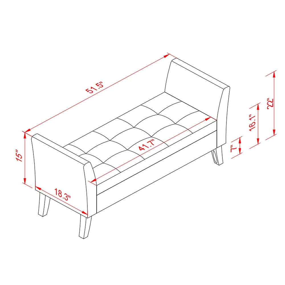 Beige Storage Ottoman Bench K80358
