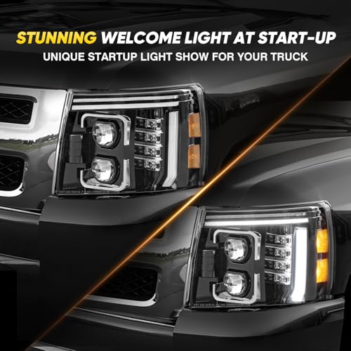 LED Headlights Assembly Sequential Turn Signal Hi/Low Beam with Bulbs C267930