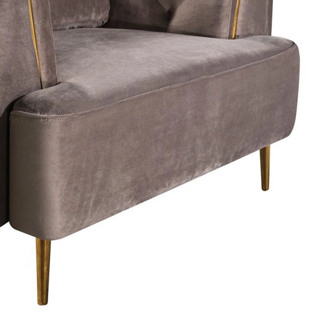 Gray Velvet 4 Seater Sofa C9732
