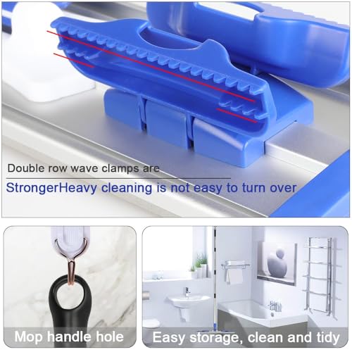 Microfiber Mop with 2 Reusable Flat Mop Pads W47326