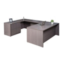 66 Inch U-Shape Desk with 2 Drawer File and Credenza T5890