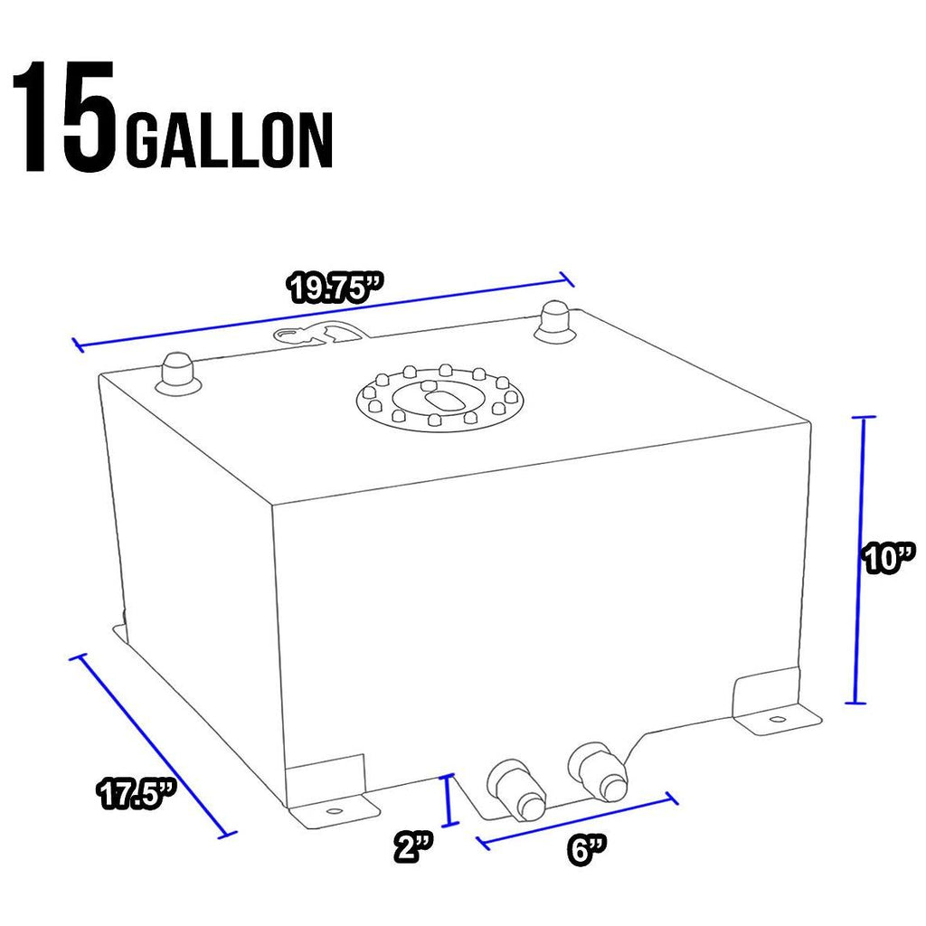 Aluminum Fuel Cell Gas Tank with Level Sender and Silver Cap L93765