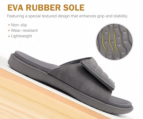 Mens Open Toe Athletic Sport Slides with Arch Support A88524