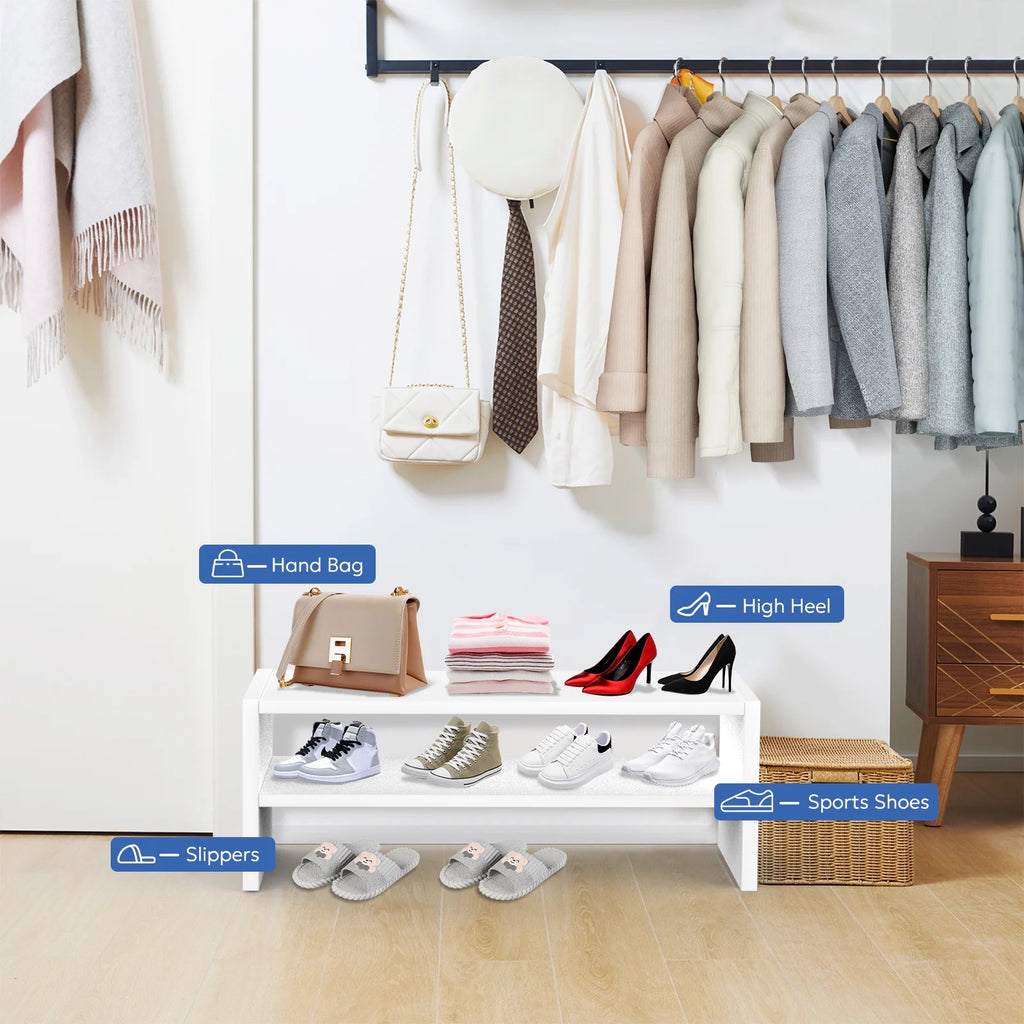 2-Shelf Stackable Shoe Rack I19461