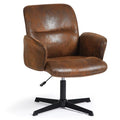 Beige Linen Fabric Upholstered Ergonomic Swivel Desk Chair Q1137