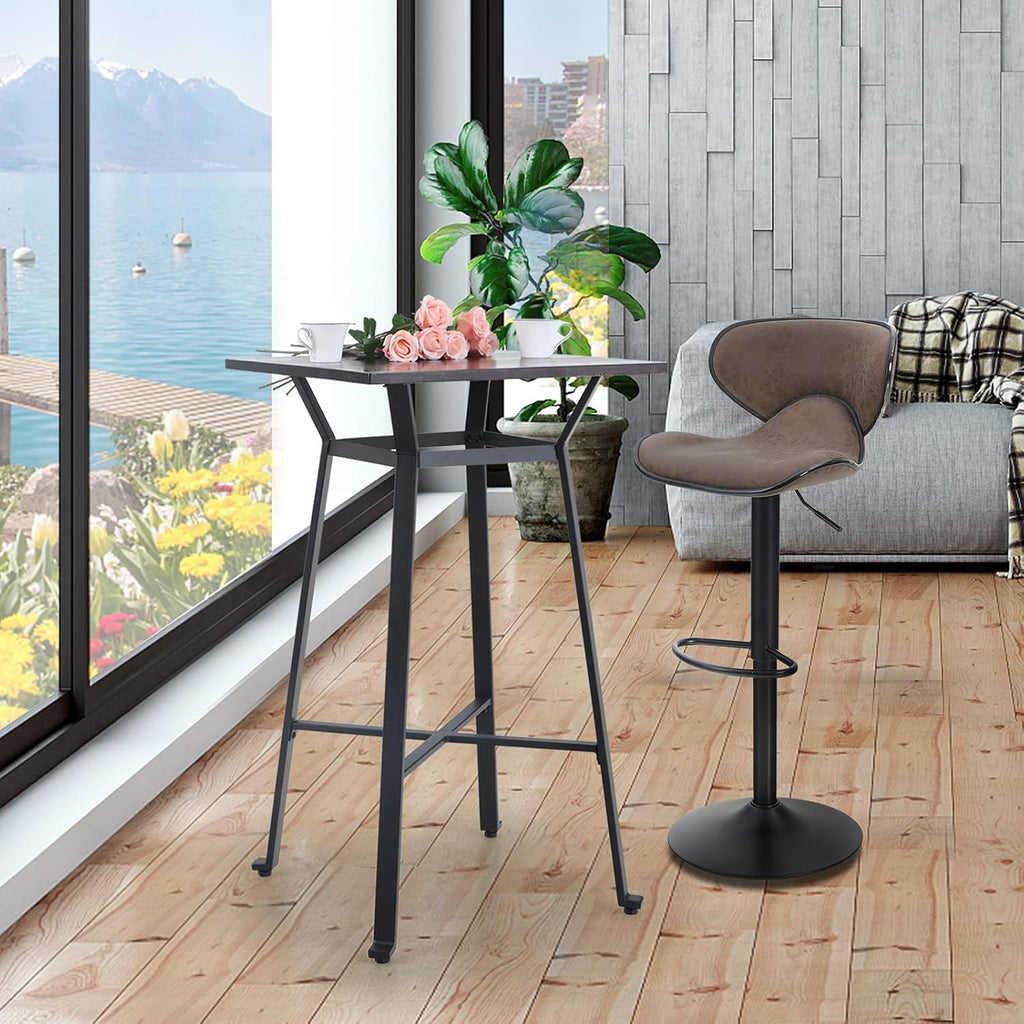 Brown Square Solid Wood Bar Table Q2252