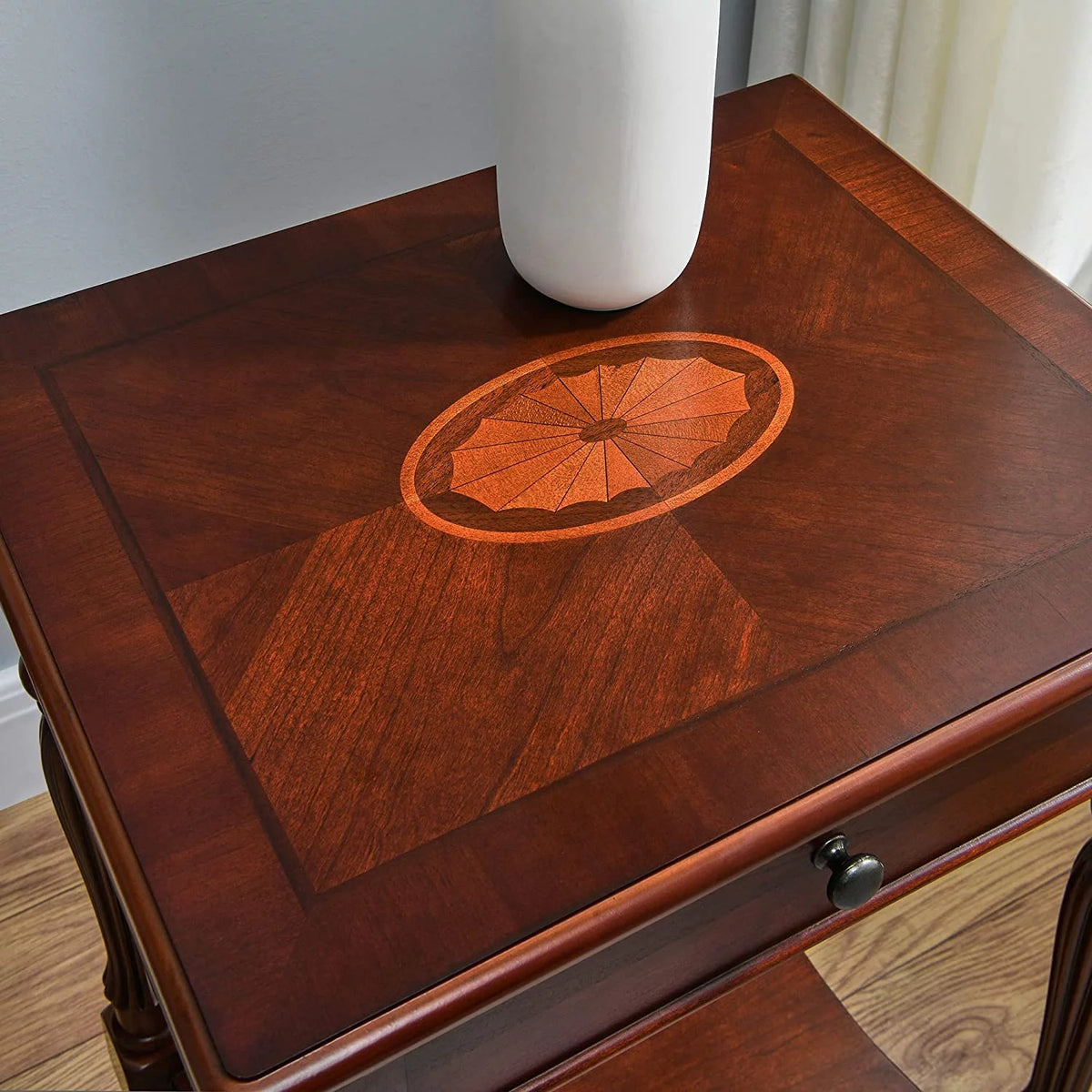 Solid Wood End Tables with Drawer 19.7"x 15.7"x 27.6" Cherry Walnut P816