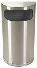 Half Round 9 Gal Silver Wastebasket S347