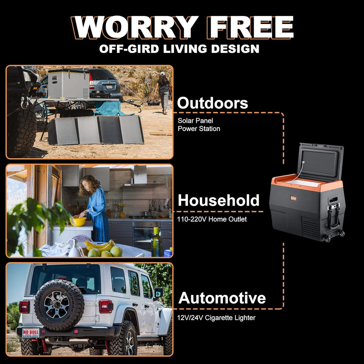 Portable Fridge Freezer with Wheels S718622