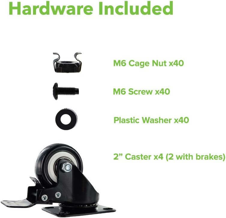 42U 4-Post Network Server Rack with Casters U5918