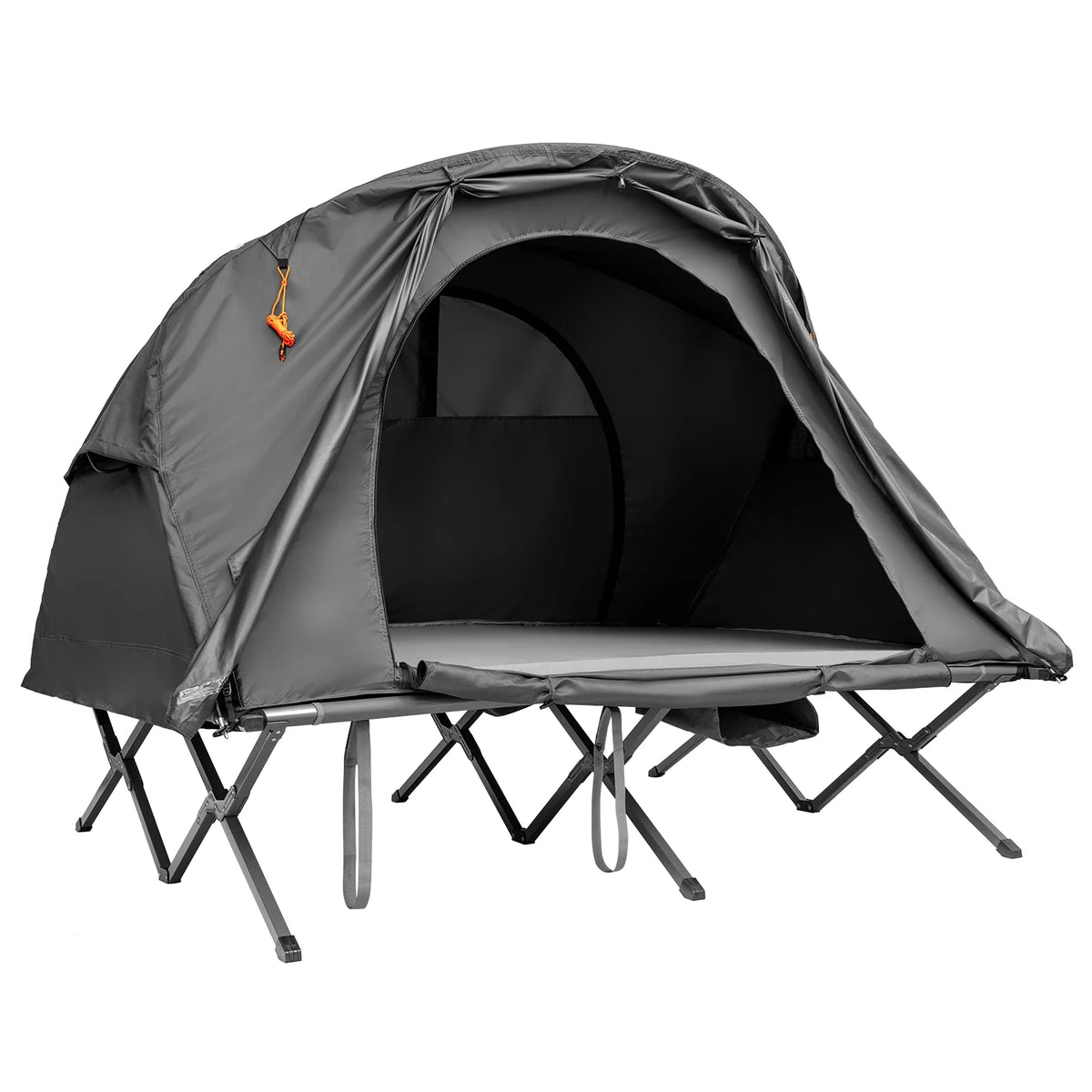 2-Person Folding Camping Tent Cot with External Cover Green D135