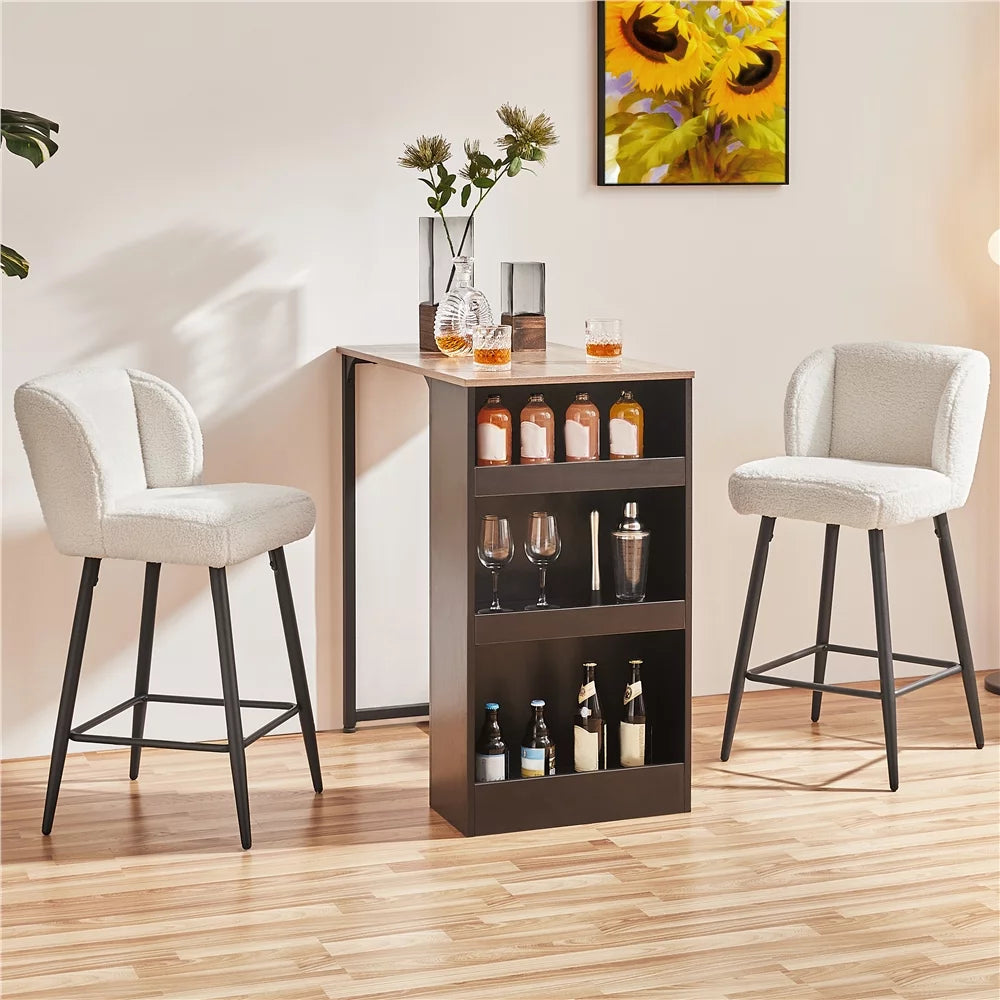 White Upholstered Bar Stools Set of 2 Y3116
