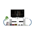 White-Blue Wood Finish TV Unit W218