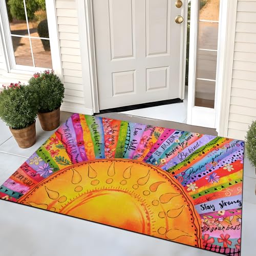 Colorful Floral Non Slip Washable Door Mat 18'' x 30'' R23578