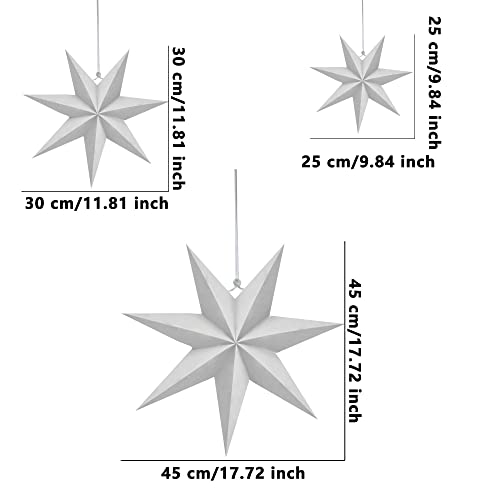 12 Pack 3D White Paper Star Lanterns C566887