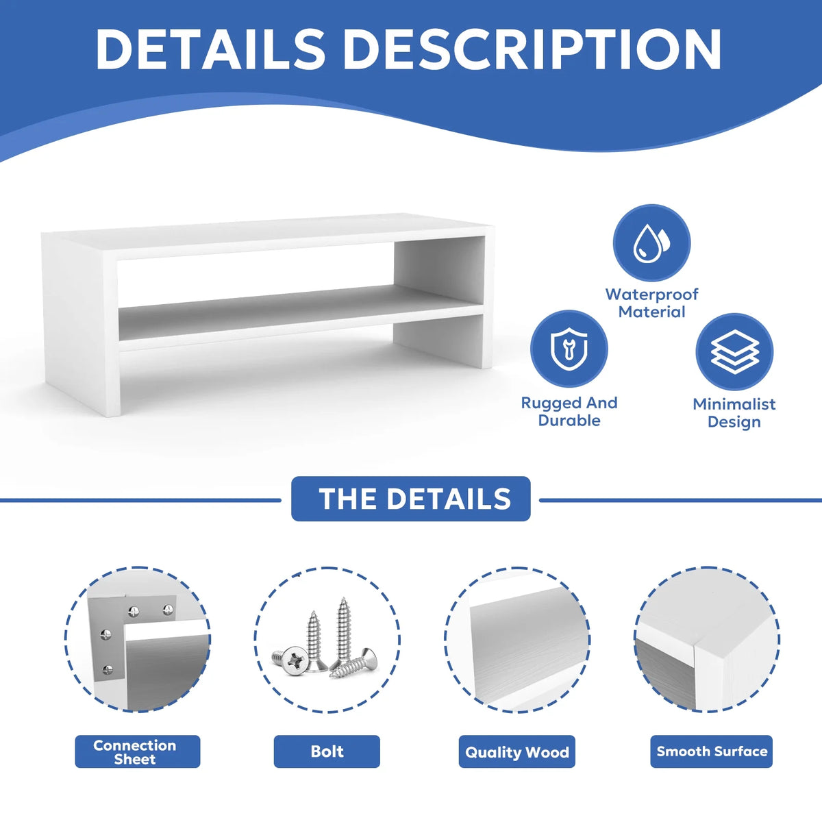 2-Shelf Stackable Shoe Rack I19461