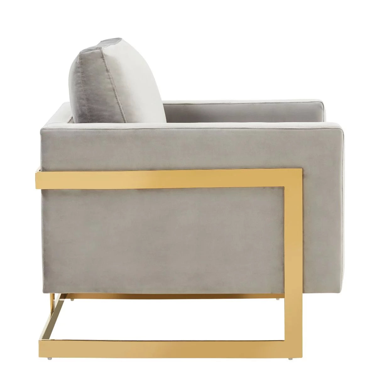 Light Gray Velvet Accent Chair Armchair D1877