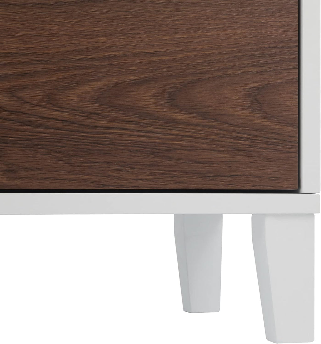 White Natural Wood Bathroom Linen Cabinet N42271