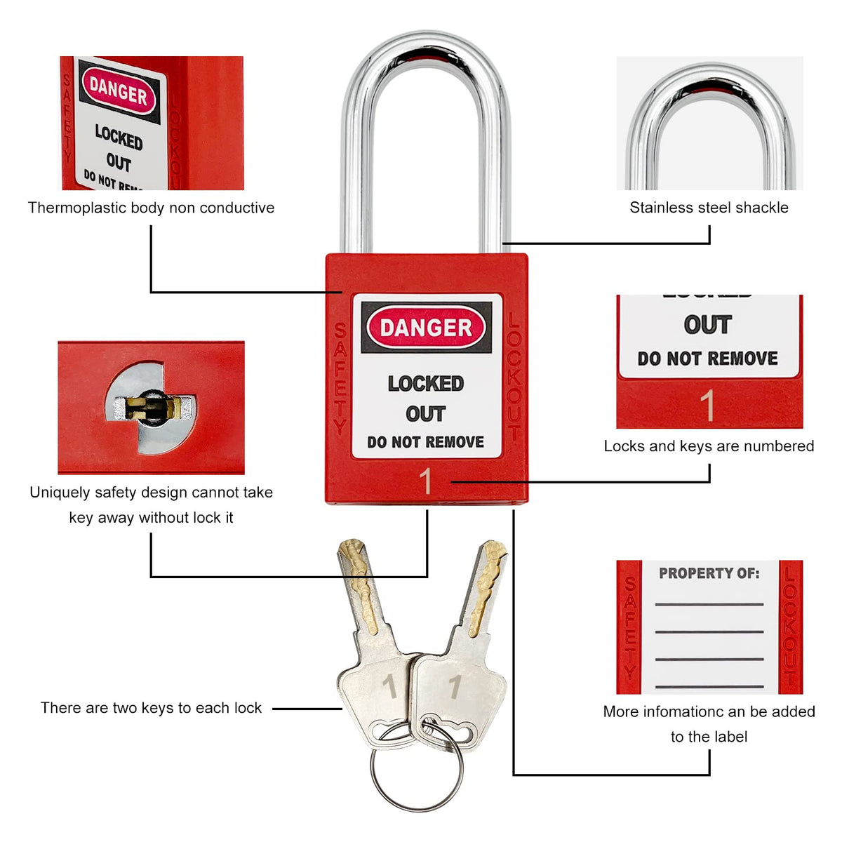 Lockout Tagout Station with 14 Padlocks, 4 Hasps, 40 Tags M3830