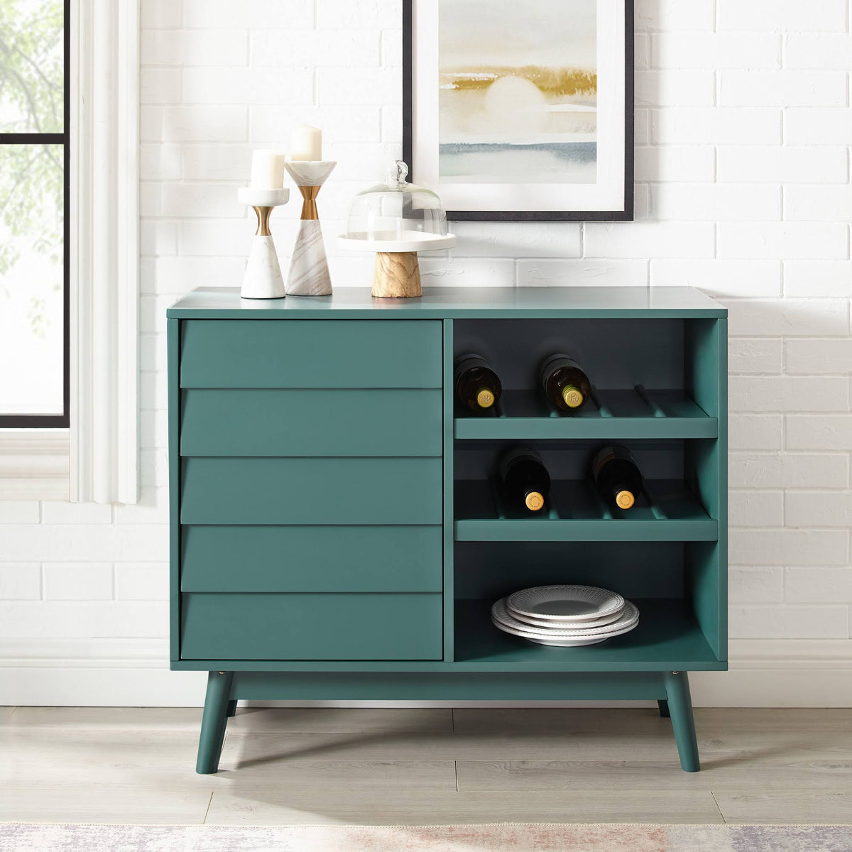 Dark Teal Bar Cabinet G641015