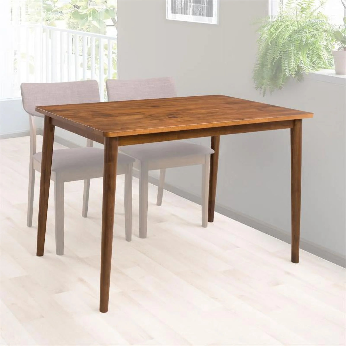 Warm Walnut Wood Dining Table with Splayed Legs G448