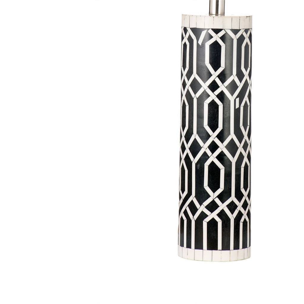 Black and White Resin and Bone Table Lamp G512779